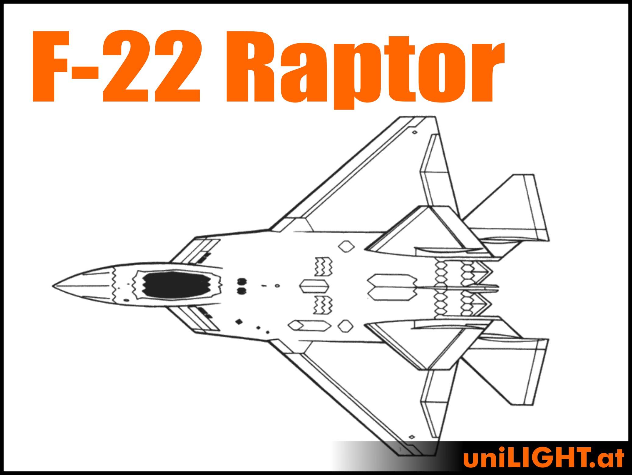Unilight.at - Bundle F-22 Raptor, 1:8, ~2.4M Length