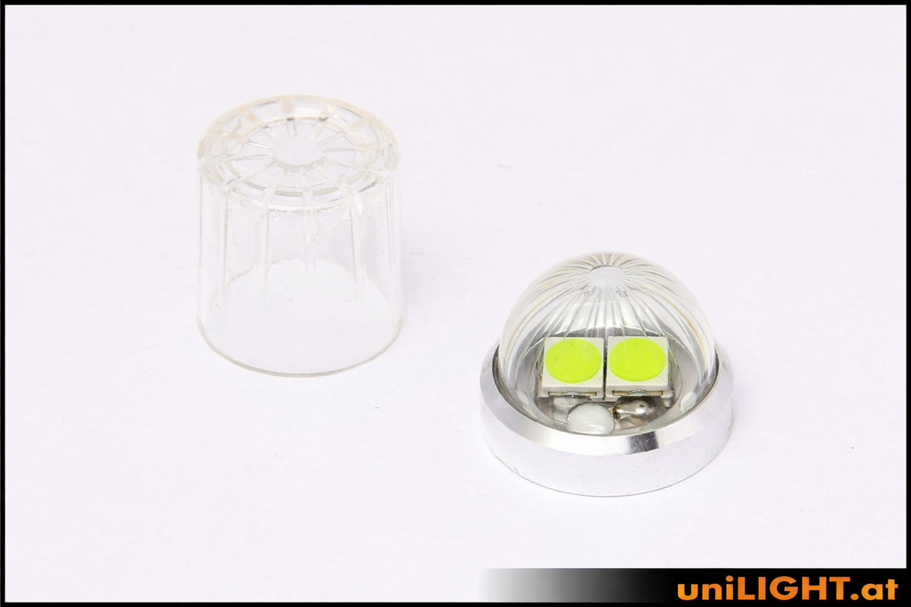 15mm ROUND Strobe Light, 12Wx2, SHORT (Previous-gen LEDs)