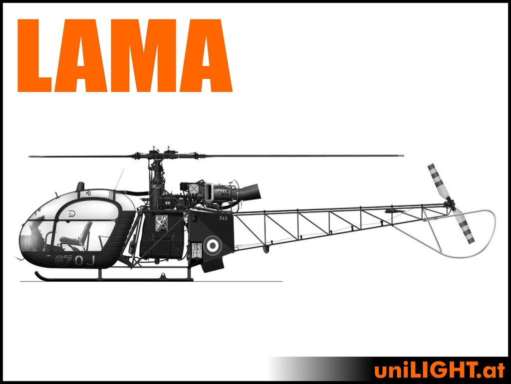 LAMA SA 315 or BELL 47 (1:8, 1.3m, CIVIL/SPORT)