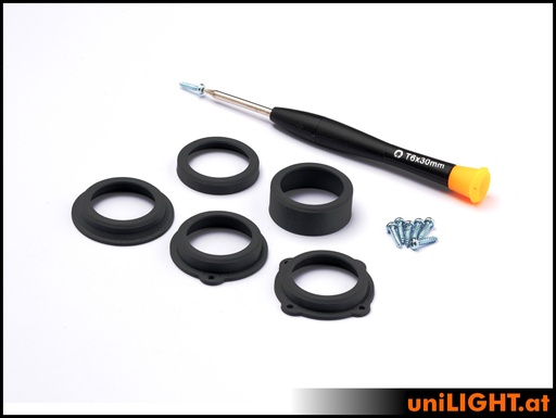 Mounting set for 26mm spotlights