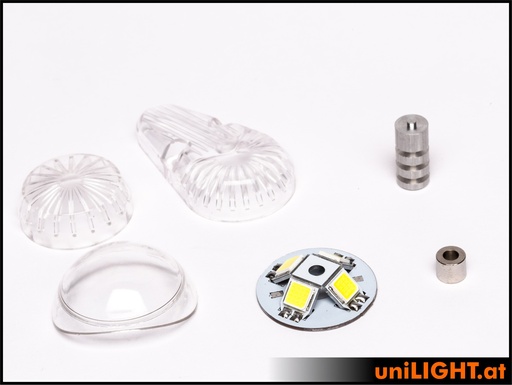 [RND24X-240x3-8V-WE] 24mm HEMISPHERIC Strobe light, 8V/2S, 24Wx3