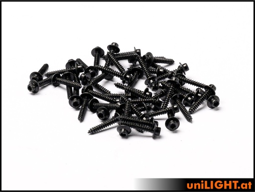 [KSA-SCREW] 50pcs Servo Screws, black, hex key